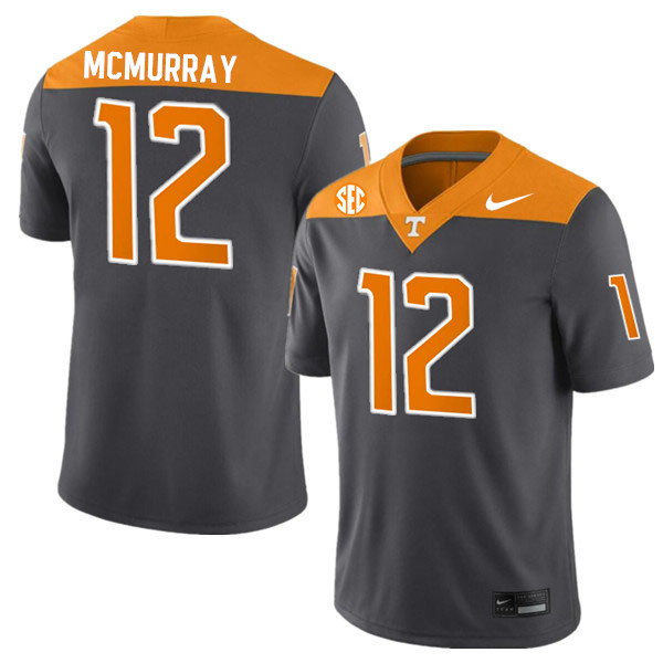 Men #12 Jalen McMurray Tennessee Volunteers College Football Jerseys Stitched-Anthracite